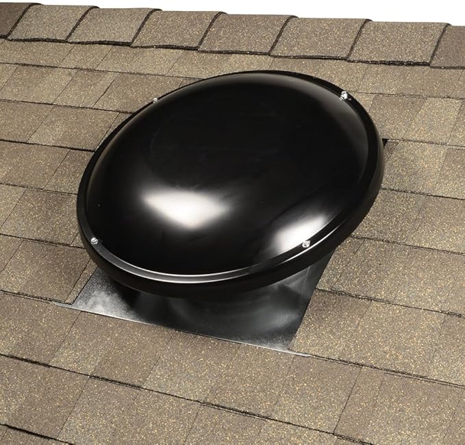 Master Flow GAF 1500 CFM Powered Roof Mount Attic Fan with Humidistat & Thermostat Controller for Up to 2800 Sq Ft | Durable Galvanized Steel Construction | Built-In Screen - ERV6BLHT