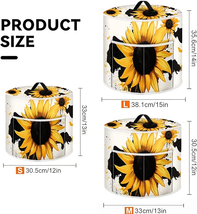 Air Fryer Dust Cover with Top Handle and Storage Bag, Compatible with Rice Cookers, Pressure Cookers, Slow Cookers and Air Fryers, Available in 3-Quart, 6-Quart and 8-Quart Sizes.