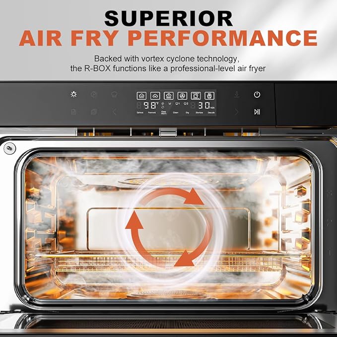 ROBAM Toaster Steam Combi Oven, Countertop Air Fryer 20-in-1 Oven with Convection & Grill, Stainless Steel Interior, 3-Layer Insulated Glass Door, 3 Steam Modes, 30 Built-In Recipes (Green)