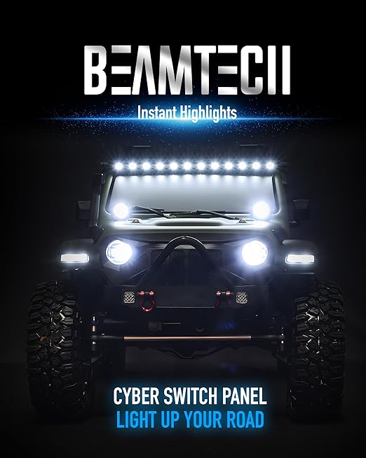 BEAMTECH 8 Gang Switch Panel, RGB Multifunction Switch Toggle Momentary Pulsed Circuit Control Relay System Box Auxiliary Touch Control Switch LED Light Controller for Off Road ATV UTV Car Truck Van