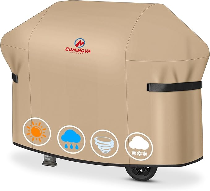 Comnova Grill Cover 58 Inch - 600D BBQ Cover for Outdoor Grill Waterproof and Heavy Duty, 58 Inch Barbecue Gas Grill Covers for Weber, Char-Broil, Nexgrill, Monument, Dyna-glo, Brinkmann and More
