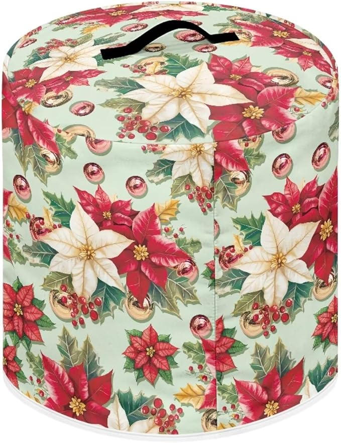 Christmas Flower Dust Cover for Kitchen Instant Pot Accessories Appliance Cover Quart Pressure Cooker Air Fryer Rice Cooker Kitchen Appliance Dust Covers with Storage Pockets Size L