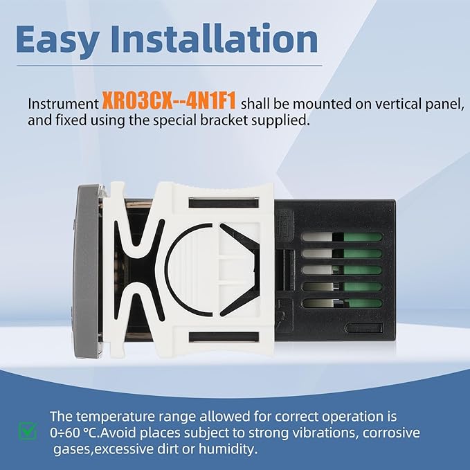 for Dixell XR03CX-4N1F1 Temperature Controllers, Programmable Digital Thermostat with Sensor Probe Fit for 120V 50-60hz Commercial Refrigerators/Freezer (Includes Mounting Hardware)