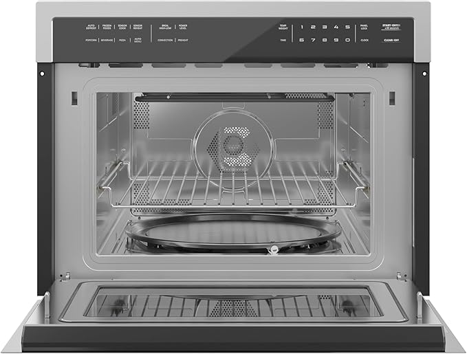 KoolMore 24 Inch Built-in Convection Oven and Microwave Combination with Broil, Soft Close Door, 1000 Watt Power, Stainless Steel Finish, Touch Control LCD Display