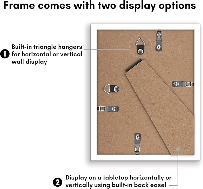 Americanflat 6x8 Picture Frame with Polished Plexiglass - Set of 5 - Use as 3x5 Frame with Mat or Display 6x8 Photo Without Mat - Galleria Collection - Picture Frames for Tabletop and Wall - White