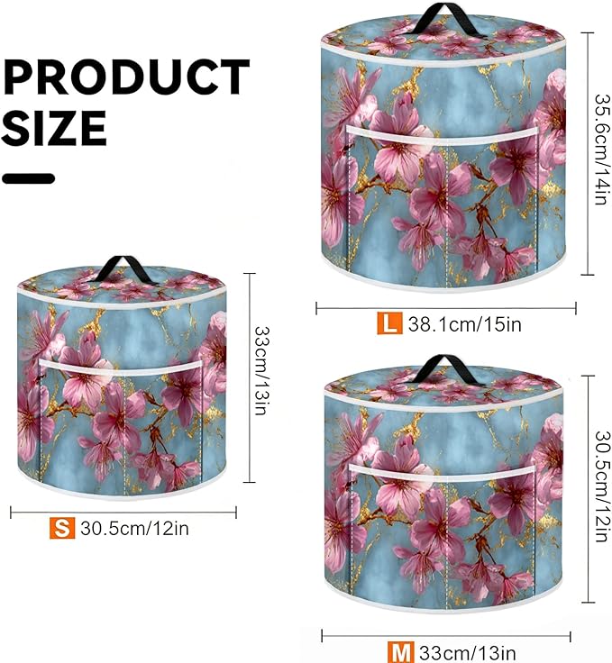 Rice Cooker Cover, Dust Cover for Kitchen Appliances with Handle and Storage Pocket, Easy to Clean Kitchen Decor Gift, Fits 3-6-8 Quart Instant Pot, Slow Cooker and Air Fryer