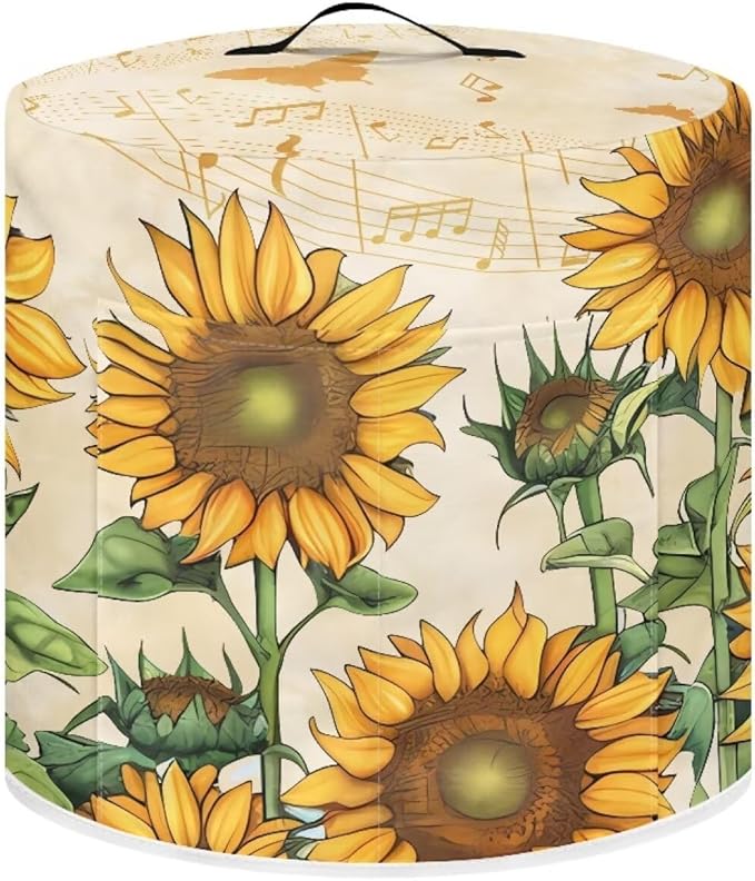 TODIYADDU Passion Sunflower Pressure Cooker Cover for Women Waterproof Instant Pots Cover with Pocket and Handle for Rice Cooker Air Fryer Universal Kitchen Appliance Covers Storage Case
