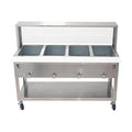 Kratos Commercial Electric Steam Table/Hot Food Table with Overshelf and Sneeze Guard, 4 Wells, Stainless Steel, Stationary, NSF, 240V (28W-204)