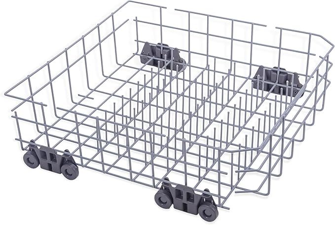 Upgraded W10728159 Dishwasher Lower Rack for Maytag Dishwasher Rack with Wheels, W10525646 W10780925 W10082825 Lower Rack Replacement for Kitchenaid Dishwasher Rack Parts, 22"D by 20.8"W
