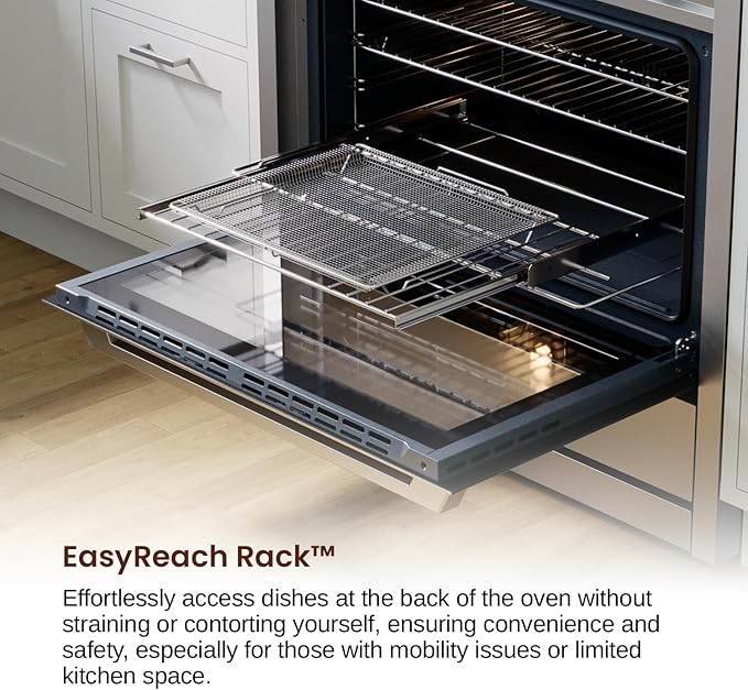 Rangaire RRE361TS 36" Electric Range Oven with Timer - Stainless Steel, Infrared Stove Burners, True Convection, Easy Reach Racks