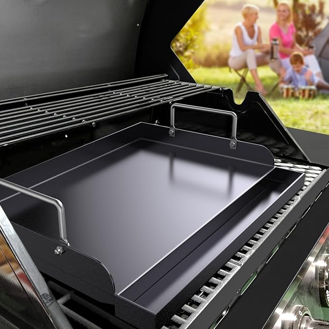 Nonstick Cast Iron Griddle for Gas Grill Nanoceramic Stove Top Griddle for Gas Stove 25" x 16" Flat Top Plate Cooking Skillet Pan Teppanyaki for Camping Outdoor Tailgating Plancha Para Cocinar