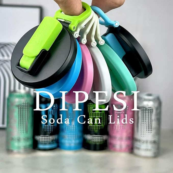 4 Pack Soda Can Lids with Straws,Inspired by Energy Drink Can Colors – Fits fit Standard 12oz/16oz Cans