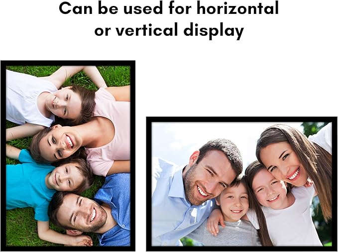 Americanflat 11x16 Picture Frame with Polished Plexiglass - Streamline Collection - Thin Border Picture Frame for Wall Display - Hanging Hardware Included - Black