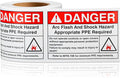 100 PCS DANGER Arc Flash and Shock Hazard Label - 3.5 x 5 Black & Red Electrical Safety Warning Decal High Performance Polyester Safety Sticker Signs for the Workplace
