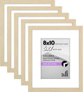 Americanflat 8x10 Picture Frame with Plexiglass - Set of 5 - Use as 5x7 Frame with Mat or Display 8x10 Photo Without Mat - Galleria Collection - Picture Frames for Tabletop or Wall - Natural Oak