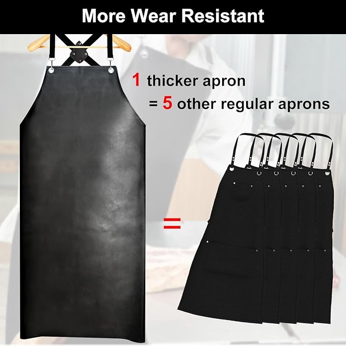 Waterproof Apron 2-Pack - 43" Heavy Duty Chemical Resistant with X-Straps - for Dishwashing, Butchering, Lab Work, Pet Grooming