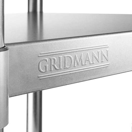 GRIDMANN Stainless Steel Work Table 60 x 30 Inches, NSF Commercial Kitchen Prep Table with Under Shelf for Restaurant and Home