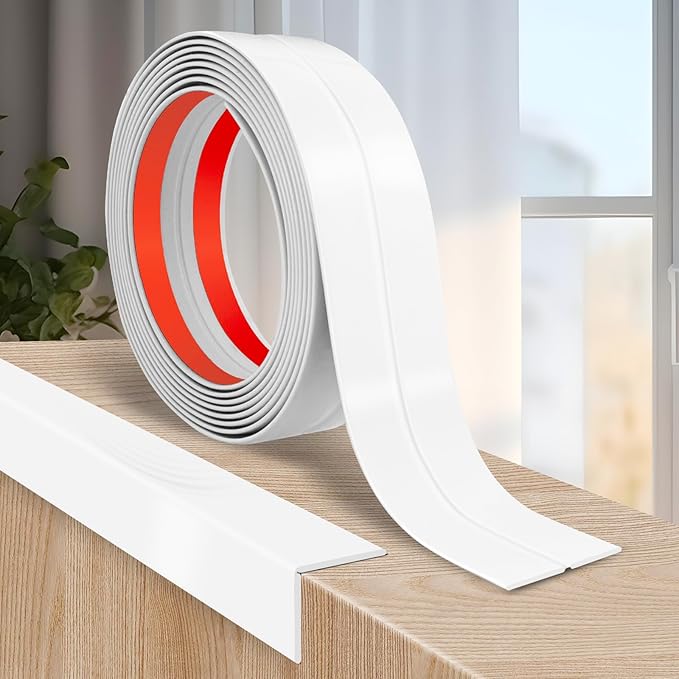 Flexible Wall Corner Protector Moulding Trim Peel and Stick Wall Corner Guards Edge Protector Self Adhesive Molding Trim Strip for Edge Ceiling (White, 2.4 in x 40 Ft)