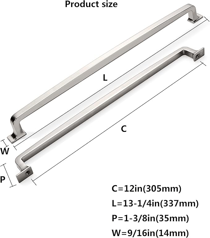 khtumeware 6 Pack 12 Inch Kitchen Cabinet Handles Polished Nickel Cabinet Pulls Drawer Pulls Kitchen Cabinet Hardware Kitchen Handles for Cabinets Cupboard Handles Drawer Handles