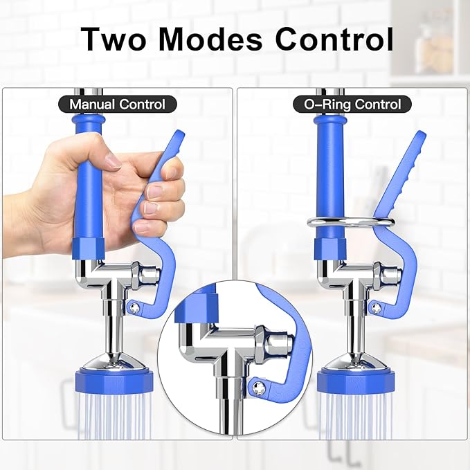 Commercial Dishwasher Sprayer for Kitchen Sink: Akwadu Pre Rinse Sprayer Head for Commercial Faucets - High Pressure Dish Sprayers Replacement for Restaurant Cleaning (Blue)