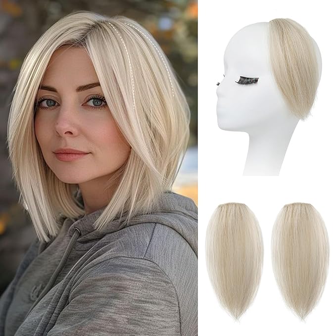 REECHO Clip in Hair Volumizer, Short Thick Clip in Hairpieces Adding Extra Hair Volume Extensions for Women with Thin Fine (Pearl Platinum, 8 Inch(Pack of 4))
