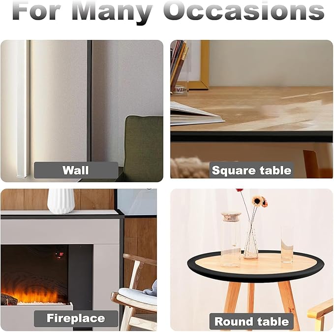 Baby Proofing Edge and Corner Guards, (16.4ft Edge + 4 Corners) Safety Furniture Bumper, Baby Corner Protector for Fireplace, Table, Stair, Cabinet, 3M Adhesive, Cofffe