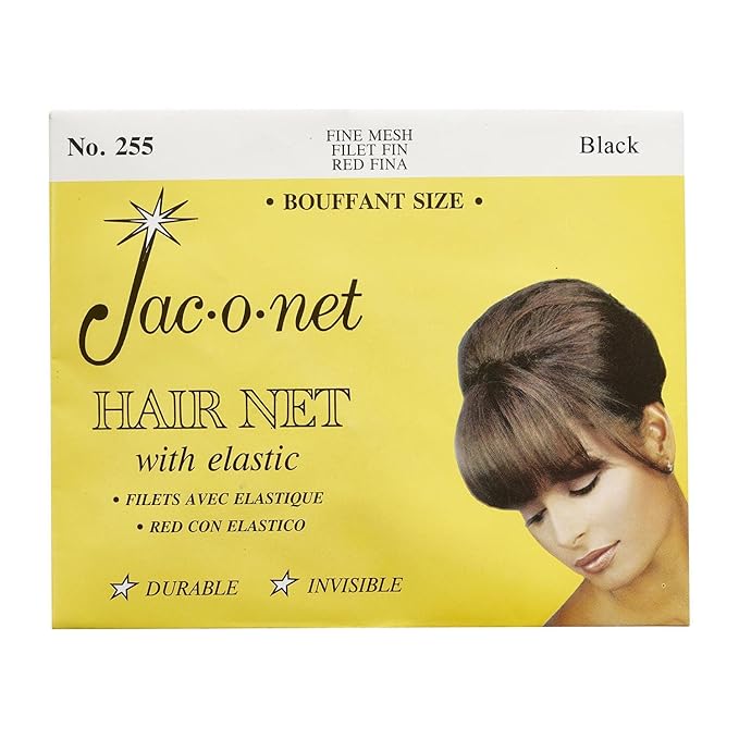 Hairnet Jac-O-Net Tiny Mesh Bouffant/Large Size, Black,1 Net Per Pack [Pack of 12]