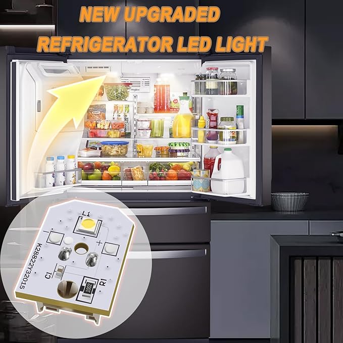 New Upgraded WR55X11132 WR55X25754 Refrigerator Light Replacement led, Refrigerator led Light Assembly Replacement wr55x30602 wr55x26486 eap12172918 4590213 ap6261806 Without Cover 6PCS