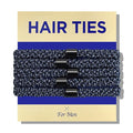 Braided Mens Hair Ties For Men 5 pcs(XL, New Navy) - For Buns Curly Thick Dense Hair Elastic Hair Ties For Guys | No damage Crease Breakage Man Bun Hair Tie Men with Long Hair | Perfect hairtie