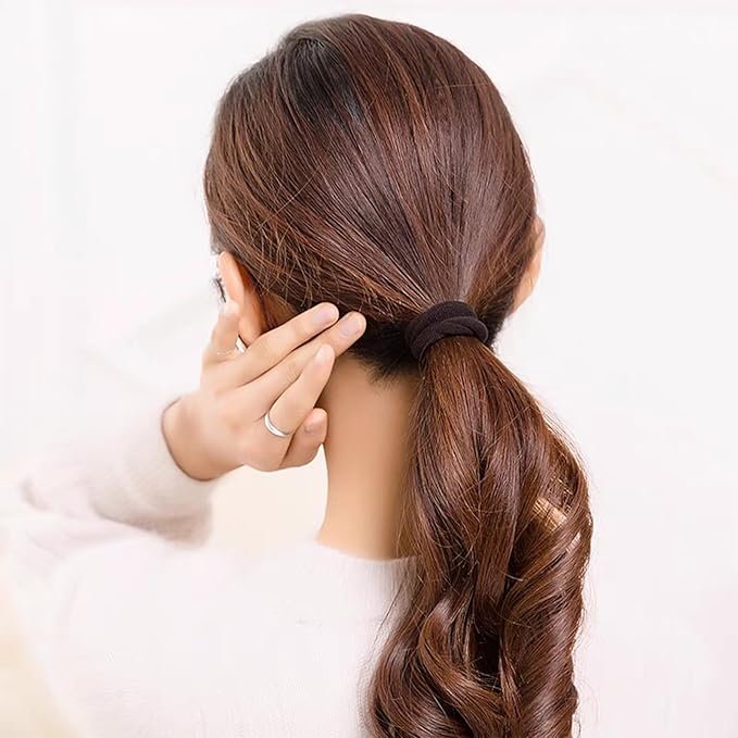 200PCS Black Hair Ties for Women & Girls Men Kids Toddler - Seamless, Thick, No Damage Elastic Hair Bands for Ponytails, Workouts, and Daily Use, Soft Seamless Nylon Hair Ties For Thick & Curly Hair.