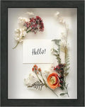 FrameWorks 8.5x11 Driftwood Wooden Shadow Box Frame – Soft Felt Back, Tempered Glass, and Included Elegant White Ball Push Pins