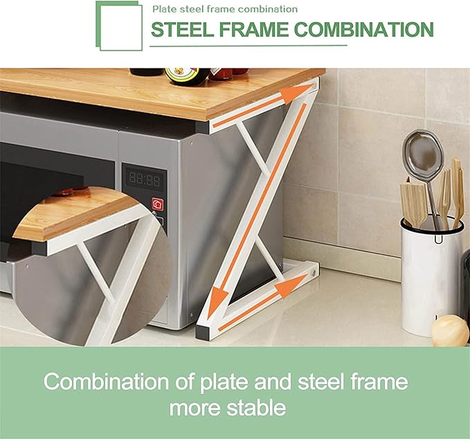 Kitchen Microwave Counter Stand,Expandable 2 Tier Microwave Oven Rack,Kitchen Microwave Counter Top Rack,Metal Toaster Oven Shelf,Space Saving Kitchen Storage Rack,54 * 35 * 34.5cm