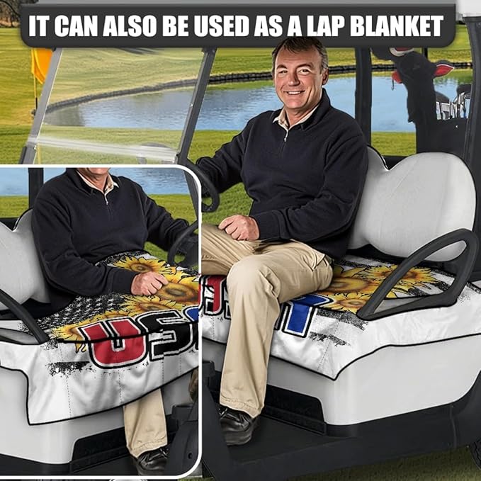 Golf Cart Seat Cover Cushion with Comfortable Microfiber Surface, Waterproof Layer and Secure Fit for Outdoor Golf Cart Use