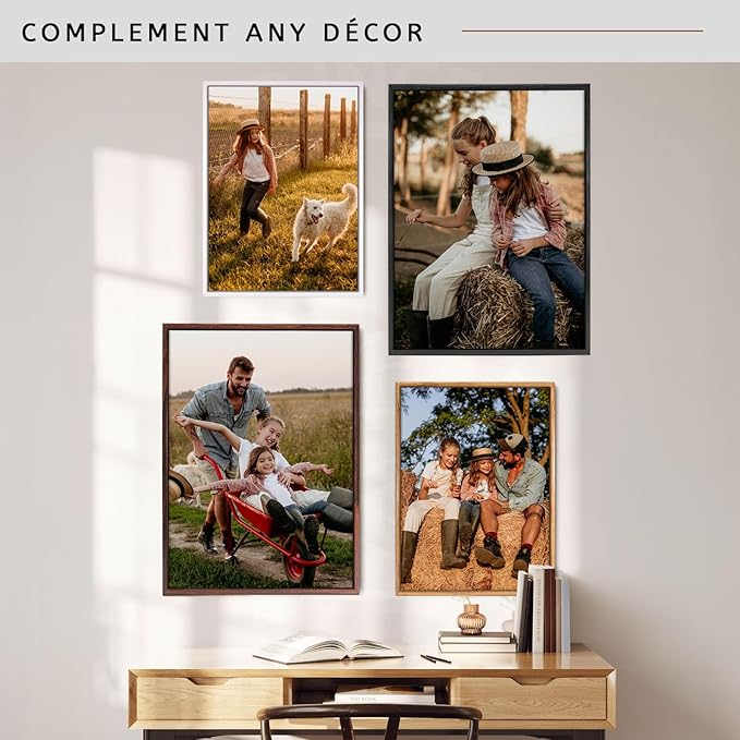DIY Floater Frames for Canvas Paintings,1.25" Deep Picture Frame,Floating Frame for Canvas Prints,Canvas Floater Frame(Dark borwn 24×30 inch)