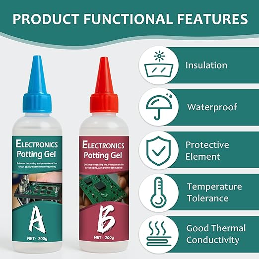400g Electronic Potting Compound, Moisture Proof Shock Clear Insulating Sealant, Electrical Potting Compound Suitable for Circuit Boards, Home Appliance Control Panels and LED Lights