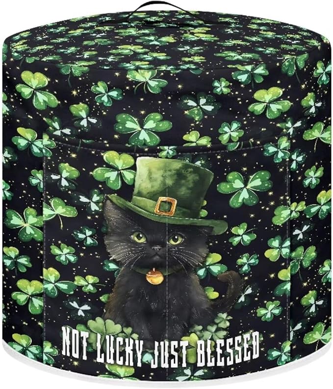 Green Shamrock Pattern Kitchen Appliance Dust Cover with Pockets, St. Patrick's Day Electric Pressure Cooker Cover Compatible with Crock Pot, Rice Cooker Cover, for 6 Qt Pot