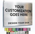 Custom Outdoor Aluminum Signs, Personalized Business Signs, Waterproof Silver Brushed Metal 36x24 In