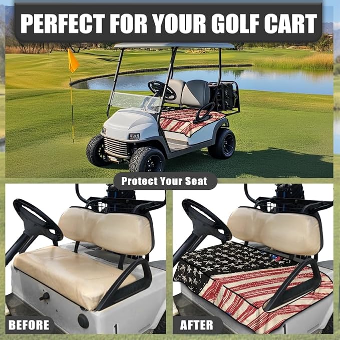 Golf Cart Seat Cushion Cover Featuring Waterproof Protection and Breathable Fabric for Outdoor Golf Cart Use