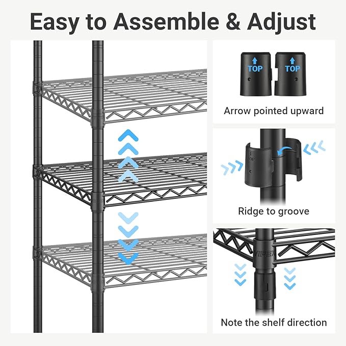 VIPEK X2 Expandable Reach-in Closet Racks Adjustable from 3'3" to 4'8" Portable Open Walk-in Closet Rack System with Flexible Shelves and Hanger Rods Clothing Rack for Hanging Clothes, White