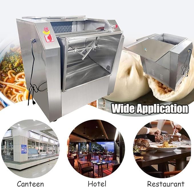INTSUPERMAI 110V Commercial Dough Mixer Machine 50 KG Kneading Capacity Electric Food Mixer Flour Mixer 3000W/4HP for Dough Mixing Kneading