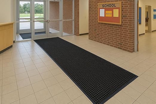 Guardian WaterGuard WG031004 Indoor/Outdoor Wiper Scraper Floor Mat, Rubber/Nylon, 3'x10', Charcoal