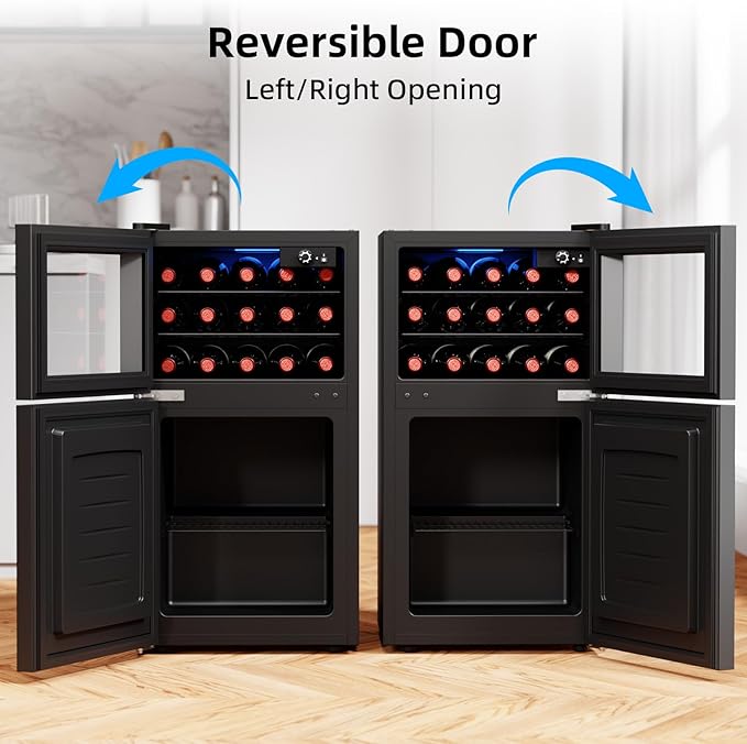 Antarctic Star 2.6 Cu. Ft. Mini Fridge with Freezer, Compact Refrigerator with Temperature Control, Reversible Door, LED Light, Energy Efficient for Home/Office/Bar/Bedroom