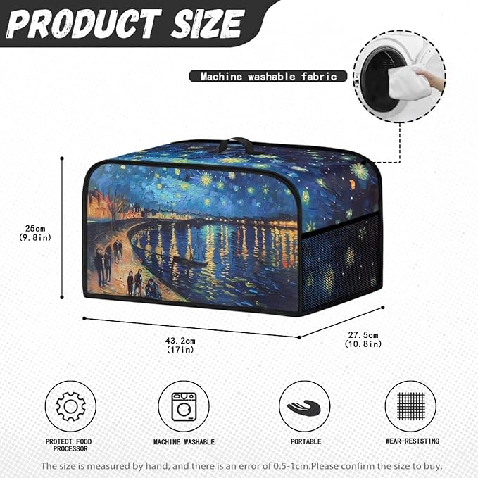 Oil Painting Crock Pot Cover Compatible with 6, 7 or 8 Quart Slow Cooker Crock Pot Cover Keep Appliance Clean Kitchen Tool Halloween Festival Gifts for Kitchen Decor