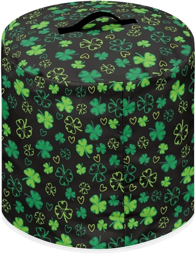 Xoenoiee Shamrock Black Print Kitchen Appliance Dust Cover with Pockets, Electric Pressure Cooker Cover Compatible with Crock Pot, Rice Cooker Covers for St.Patrick's Day Decor, for 8 Qt