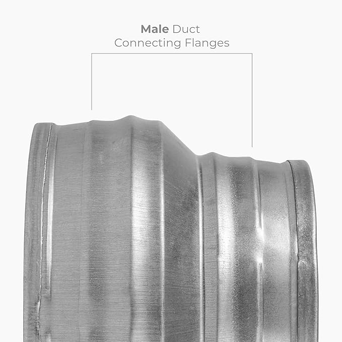 5" to 4" Inch Round Duct Reducer - Male Fit Galvanized Steel Pipe Increaser - Coupling for Round Duct Ventilation Systems - Heating & Cooling, HVAC