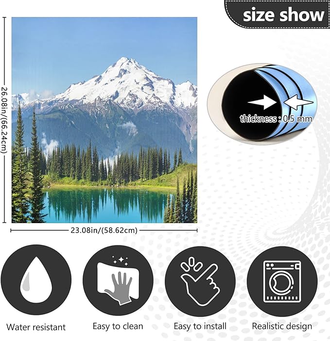 Dishwasher Cover Panel Lake and Mountain Landscape Dishwasher Magnet Cover Decorative Magnetic Refrigerator Sticker Decal Door Vinyl 23x26 in