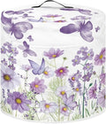 Flashideas Purple Butterfly Pressure Cooker Cover for Women Insulated Rice Cooker Cover with Easy to Clean Lining Stain Resistant Dust Cover with Pockets for Instant Pot 6 Quart Appliance Cover