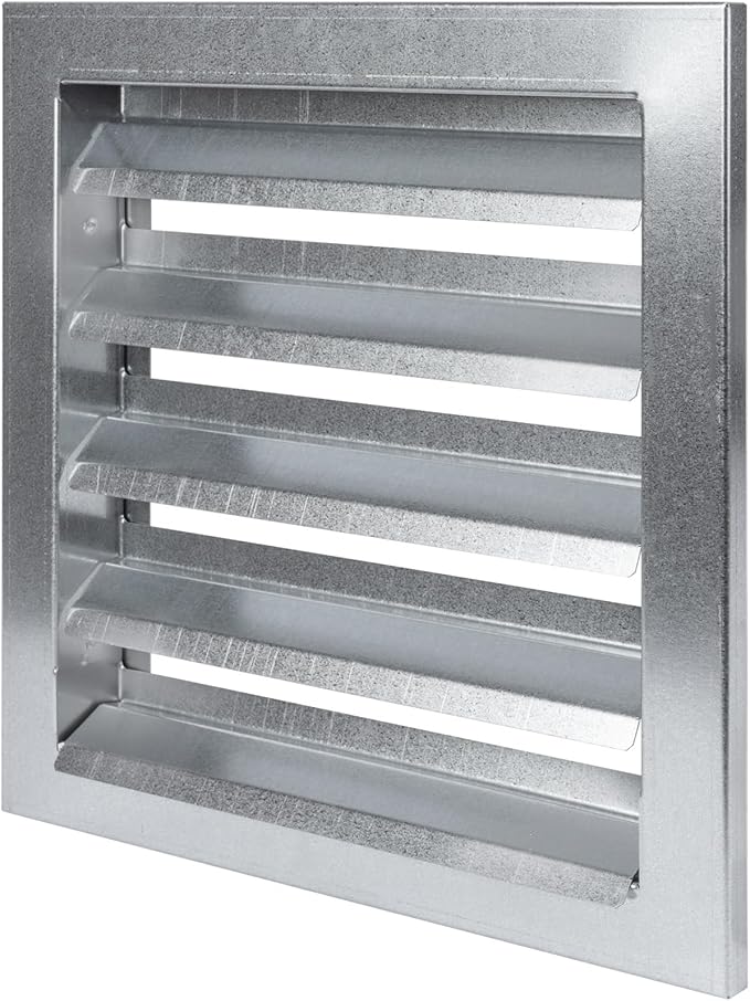 Repa Market 10" x 10" Inch Heavy Duty Galvanized Steel Exhaust Vent - Air Intake Wall Louvered Vent Grille - Outdoor/Indoor HVAC Vent Register - HVAC Crawl Space Durable Air Gable Vent