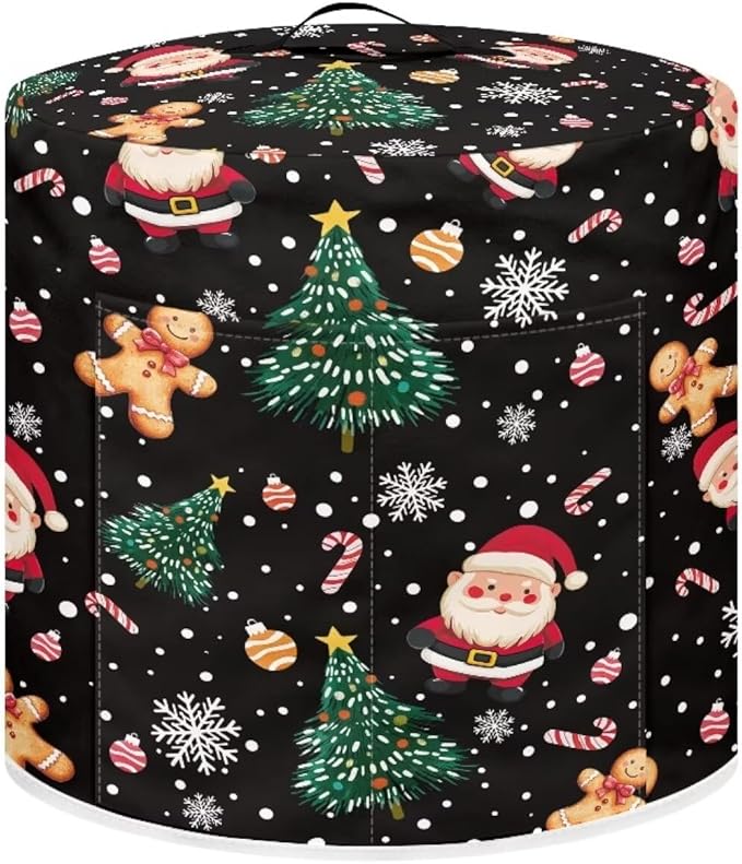 Cute Santa Claus Dust Cover Instant Pot and Extra Accessories Dust Proof Easy to Clean Pressure Cooker Cover Electric Appliance Cover Air Fryer Accessories with Storage Pocket Size S
