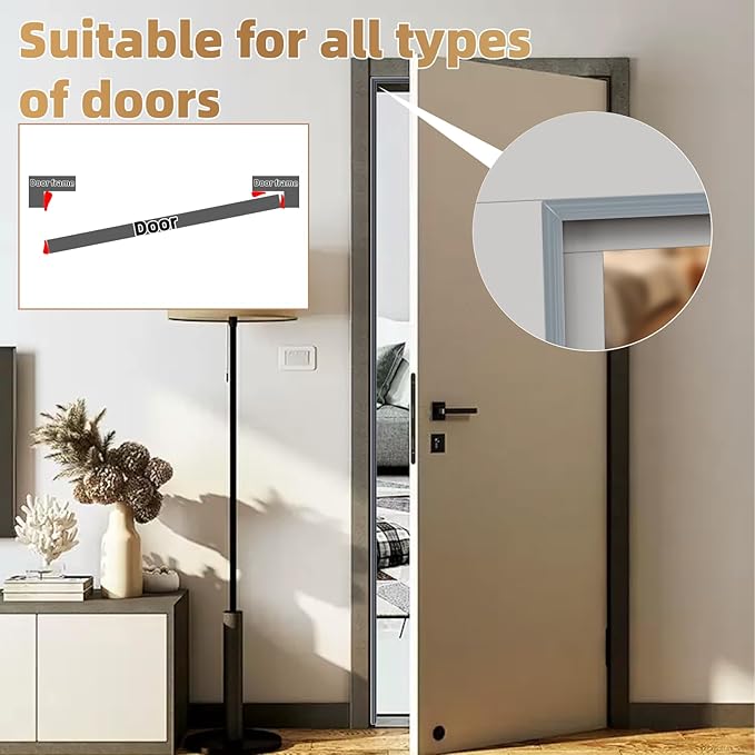 196” Wedge-Shape Foam Window Weather Stripping Door Seal Strip,Soundproofing Frame Insulation Tape for Exterior Front Door,Noise Cancelling Window Inserts,Door Gap Filler Light Blocker,Gray